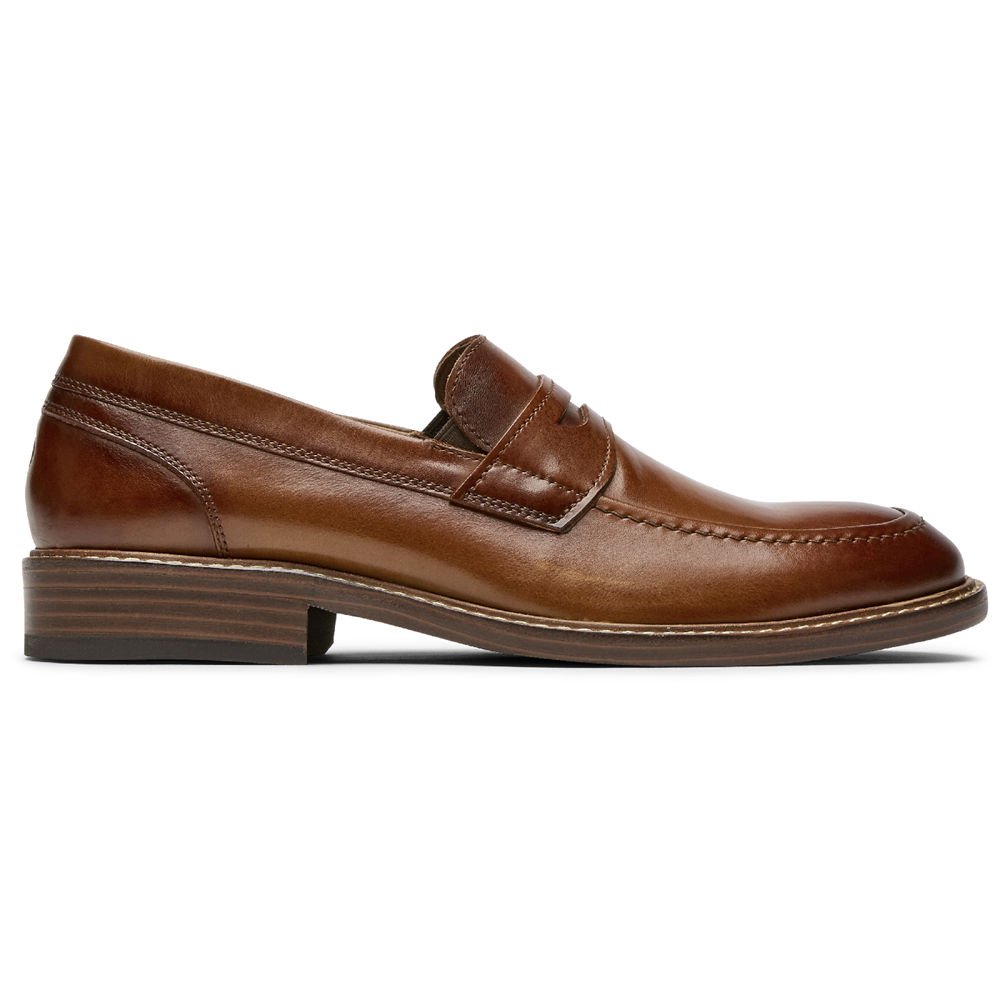 Rockport Loafers For Mens Brown - Kenton Penny - LN0972143